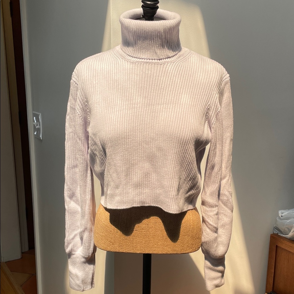 Women's Turtleneck Sweater - Pale Blue